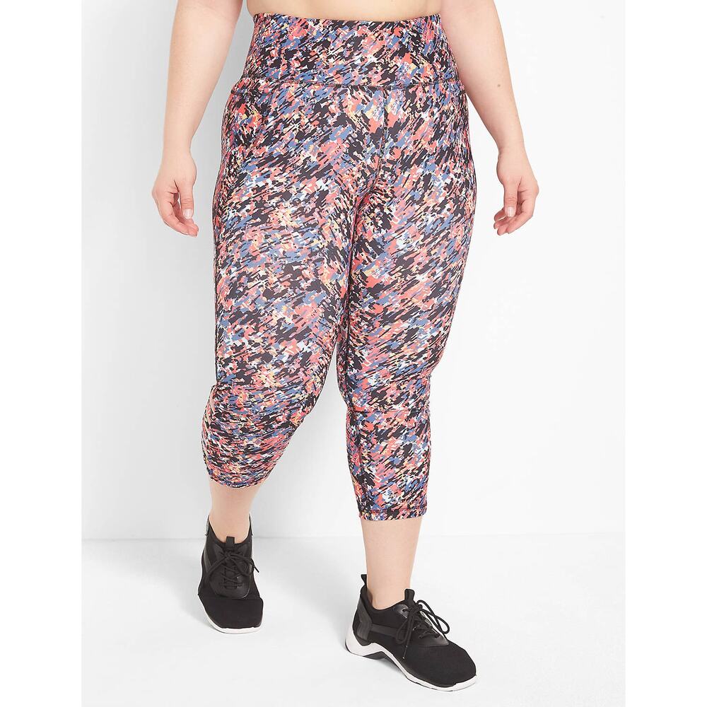 LIVI Lane Bryant 22 24 High Rise Capri Leggings Wicking Multicolor Active